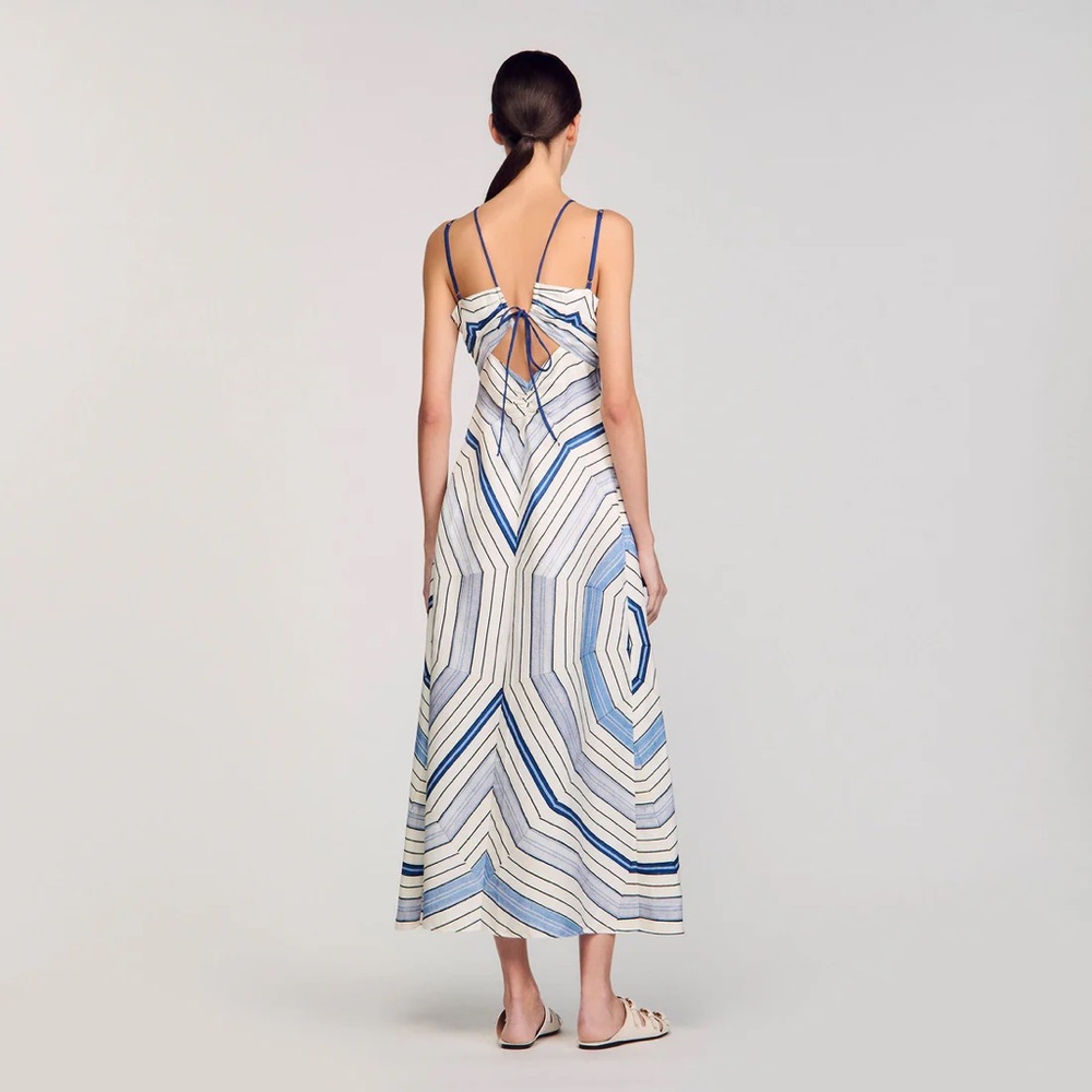 Sandro x Louise spider blue Motif Maxi Dress - Picture 2 of 6
